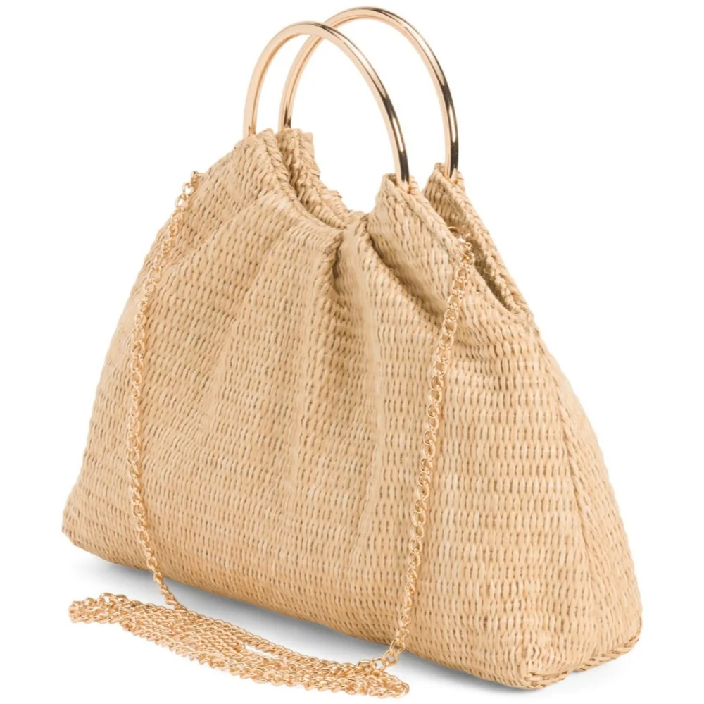 NEW Woven Studded Shoulder Handbag